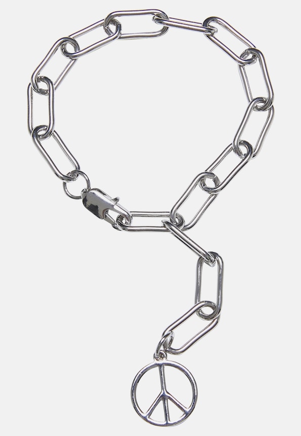 Y Chain Peace Pendant Bracelet-0