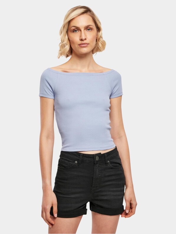 Ladies Off Shoulder Rib-0