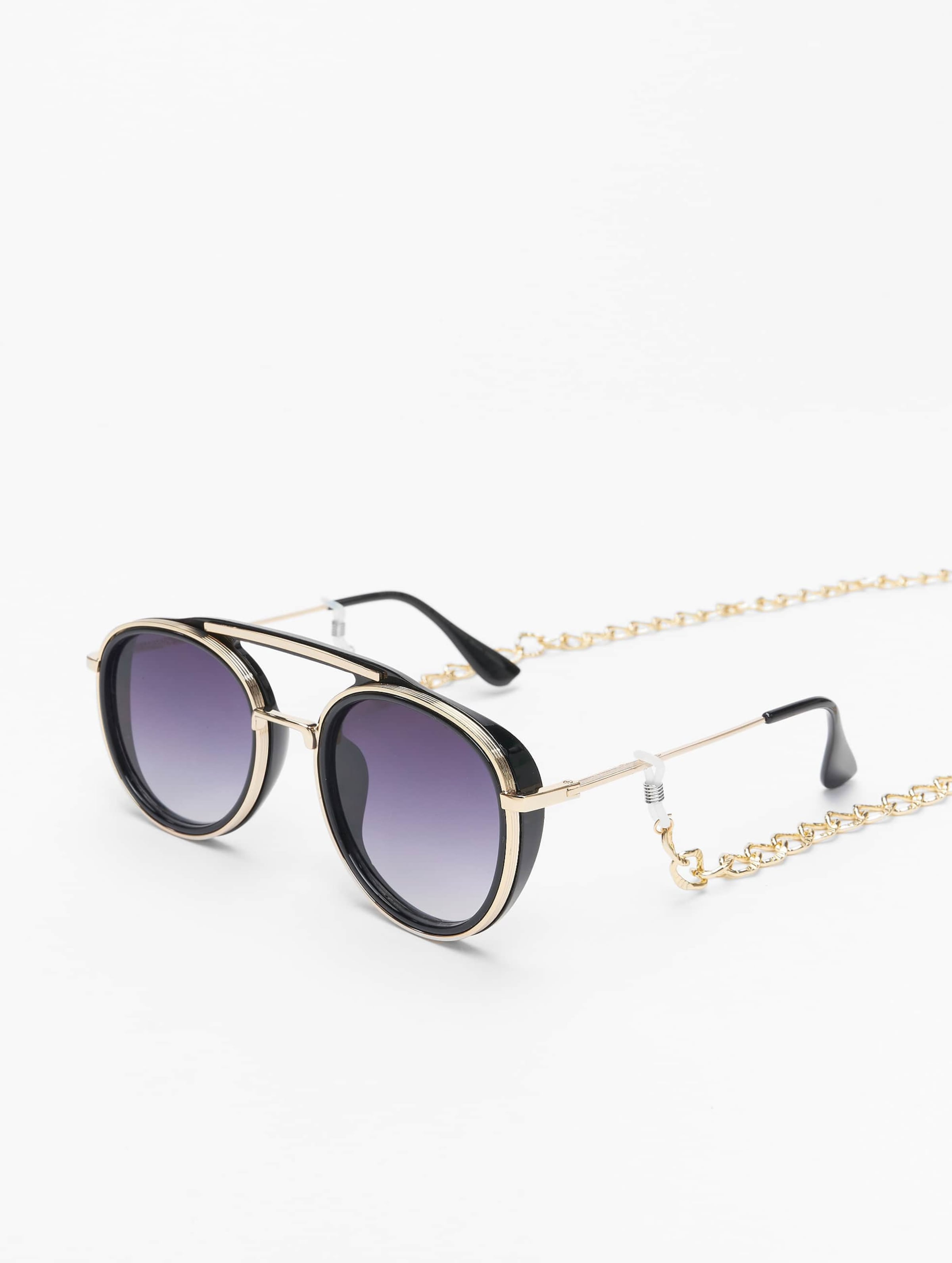 Urban Classics Sunglasses Ibiza With Chain Frauen,Männer,Unisex op kleur zwart, Maat ONE_SIZE