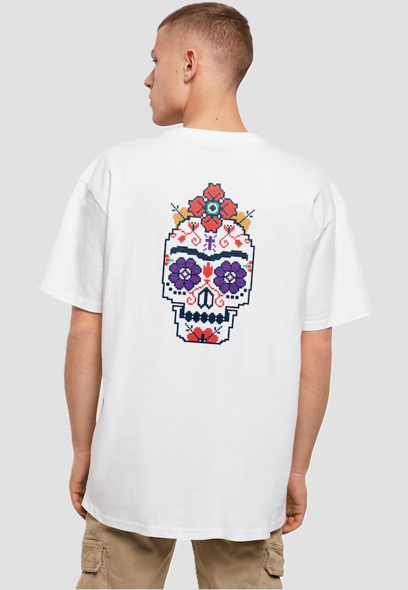 Frida Kahlo - Pixels viva la vida Heavy Oversize Tee-1
