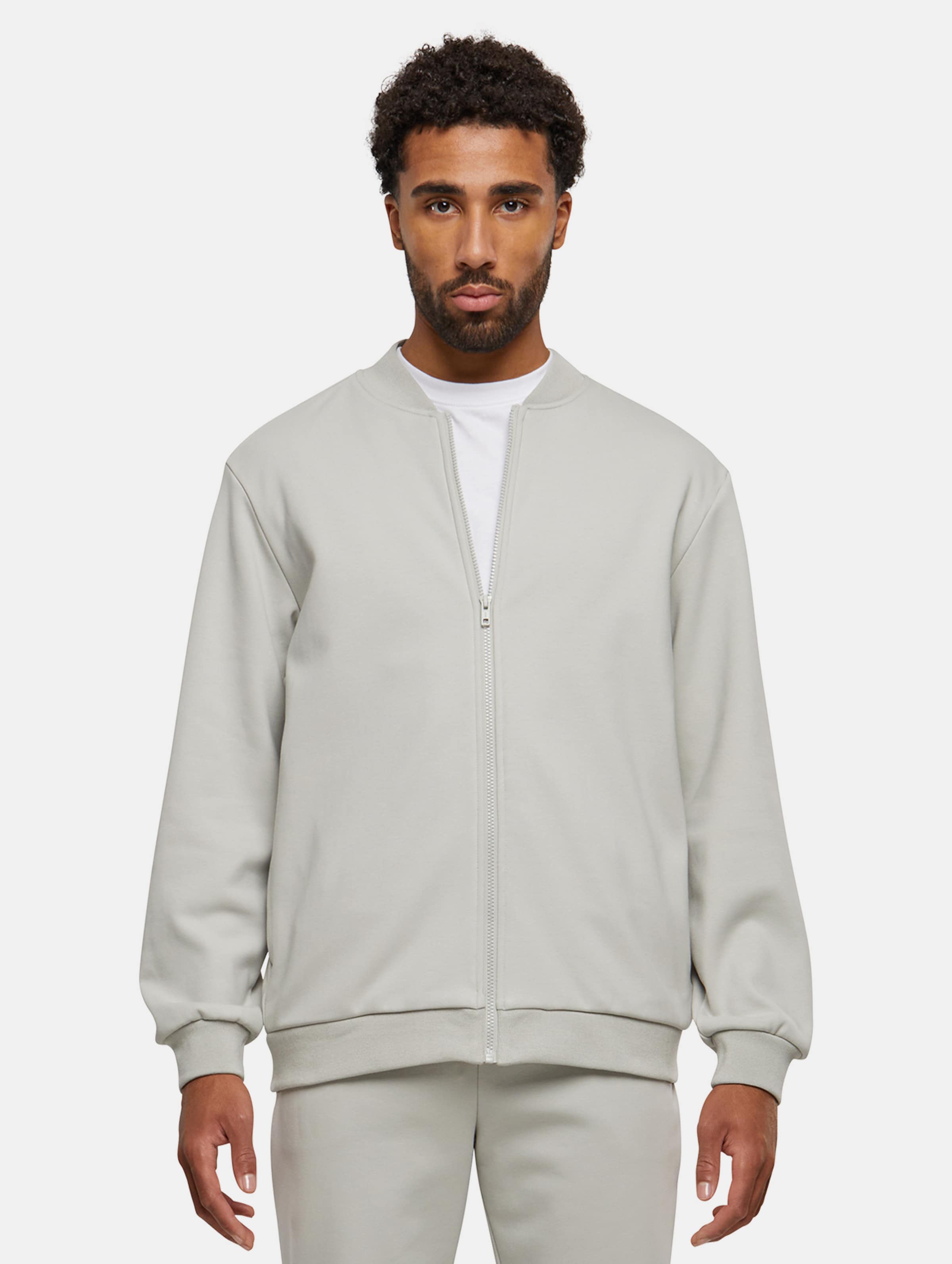 Urban Classics - Cozy College jacket Sweater/trui met rits - S - Grijs