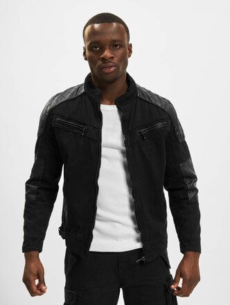 Cotton/Synthetic Leathermix Racer Jacket