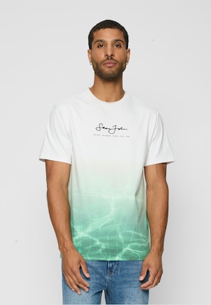 JM221-017-01 Script Logo Pool Print Tee white/green