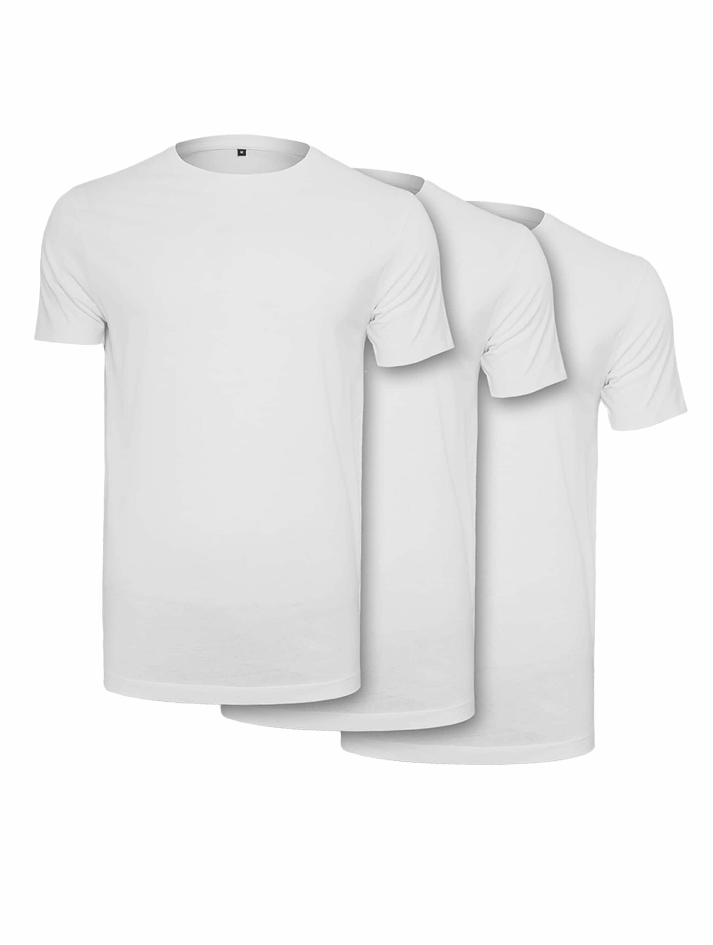 Build Your Brand Light T-Shirt Round Neck 3-Pack Mannen op kleur wit, Maat M