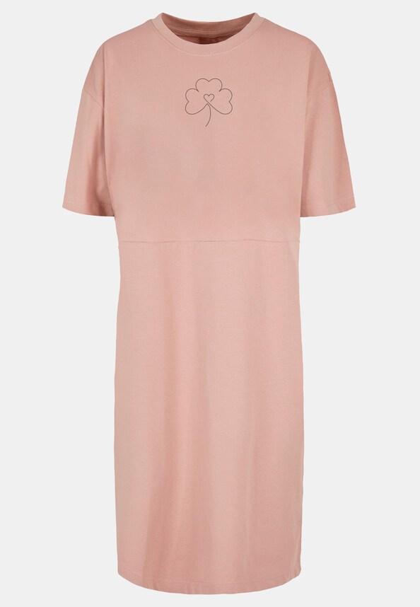 Ladies Spring - Leaf Clover Flower Oversized Slit Tee-2