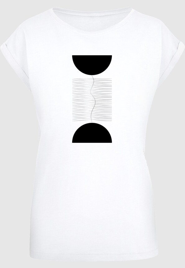 Ladies Abstract Lines Extended Shoulder Tee-2