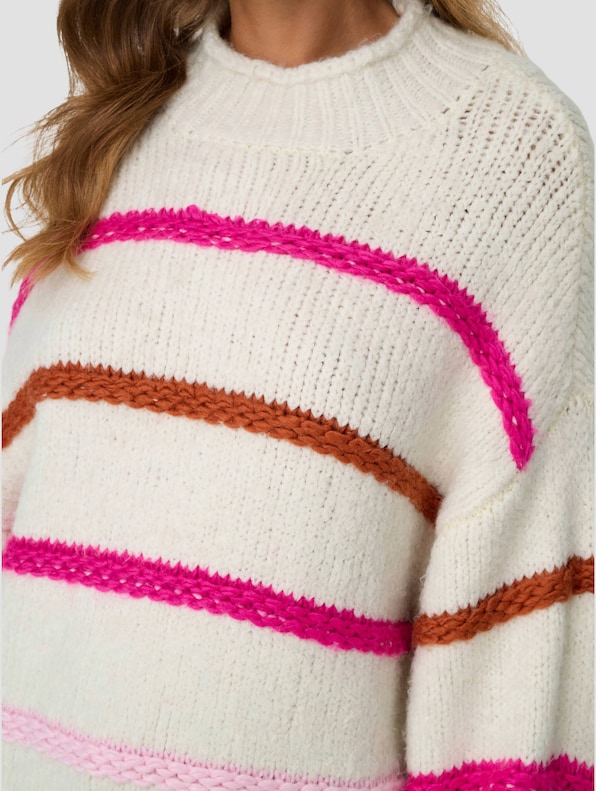 My Stripe High Neck Knit -3