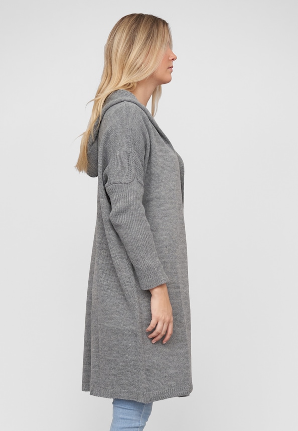 Longform knit cardigan with hood-3