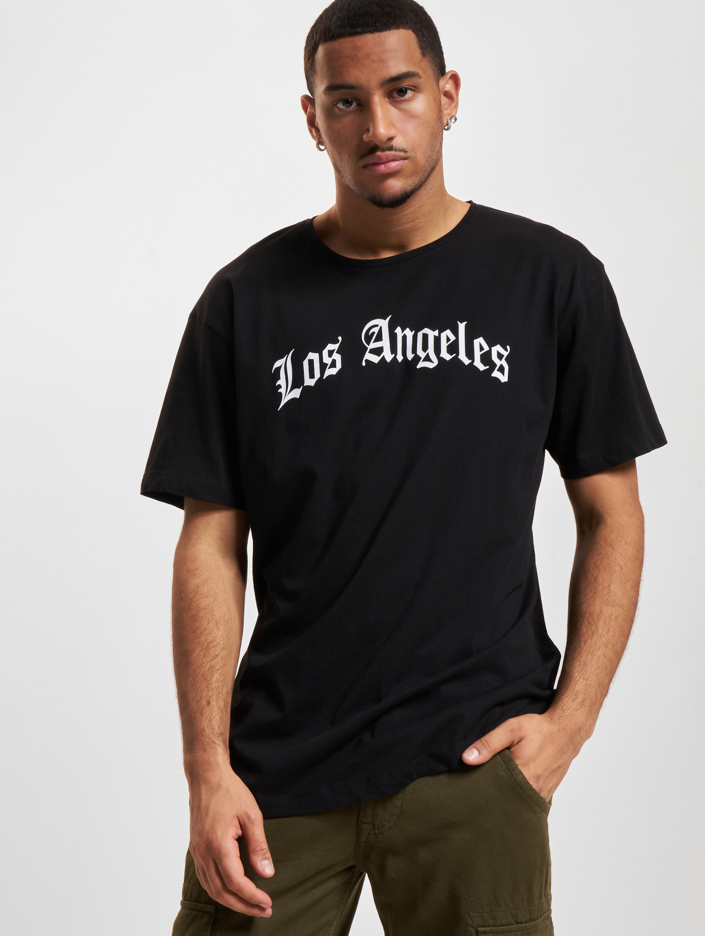 Mister Tee - Los Angeles Wording Mens Tshirt - S - Zwart