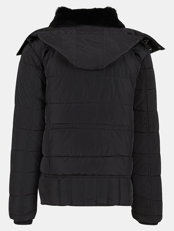 Urban Classics With Detachable Fur Collar Puffer Jackets-5