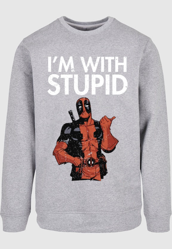 Deadpool - I Am With Stupid Crewneck-4