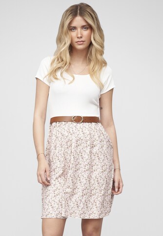 2-Tone Dress with Ditsy Print incl. a belt