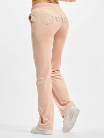 Juicy Couture Straight Leg Track Pant Diamante Brand Pale