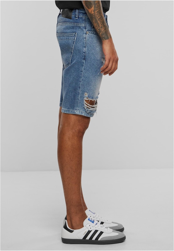 2Y Destroyed Denim Shorts-3