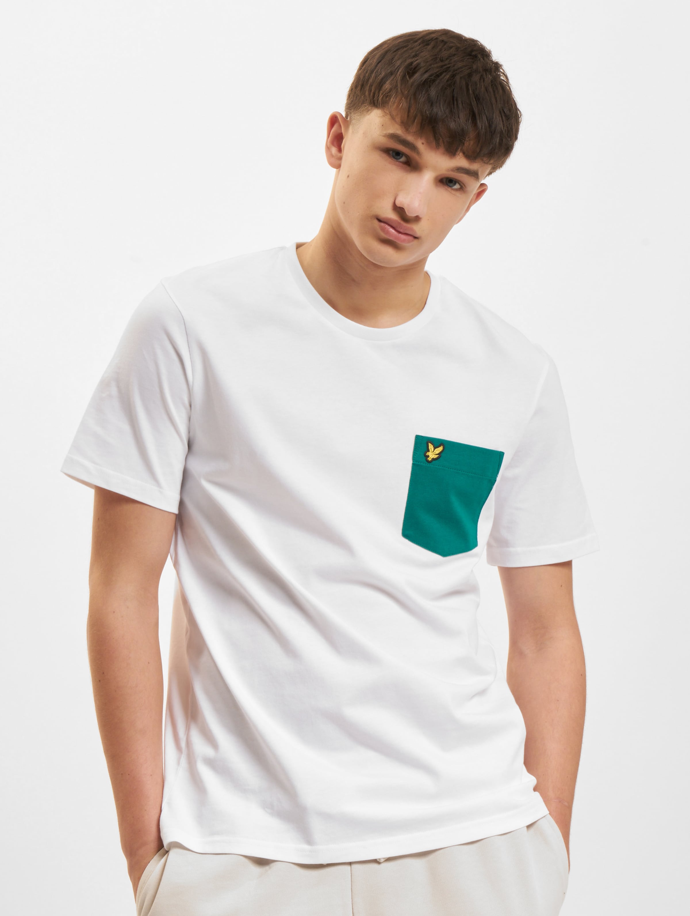 Contrast Pocket T-Shirt- Wit - L