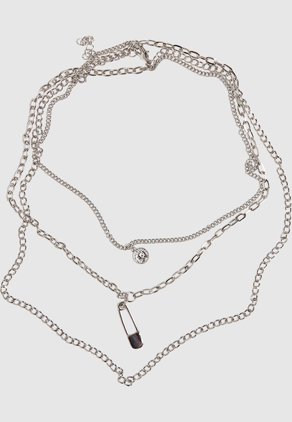 Safety Pin Layering Necklace-0