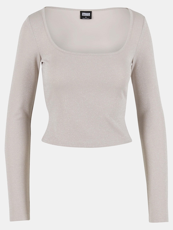 Urban Classics Ladies Glitter Square Neck Longsleeves-5