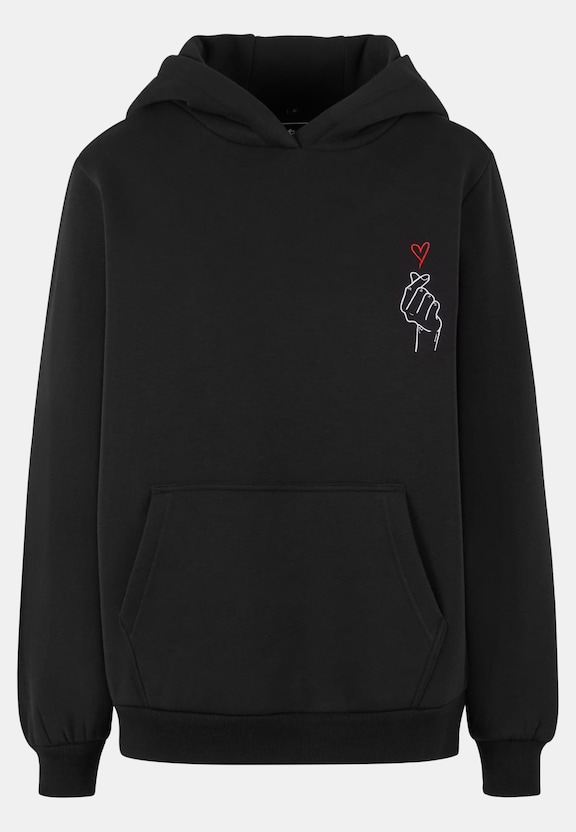 K Heart EMB Fluffy Hoody-2