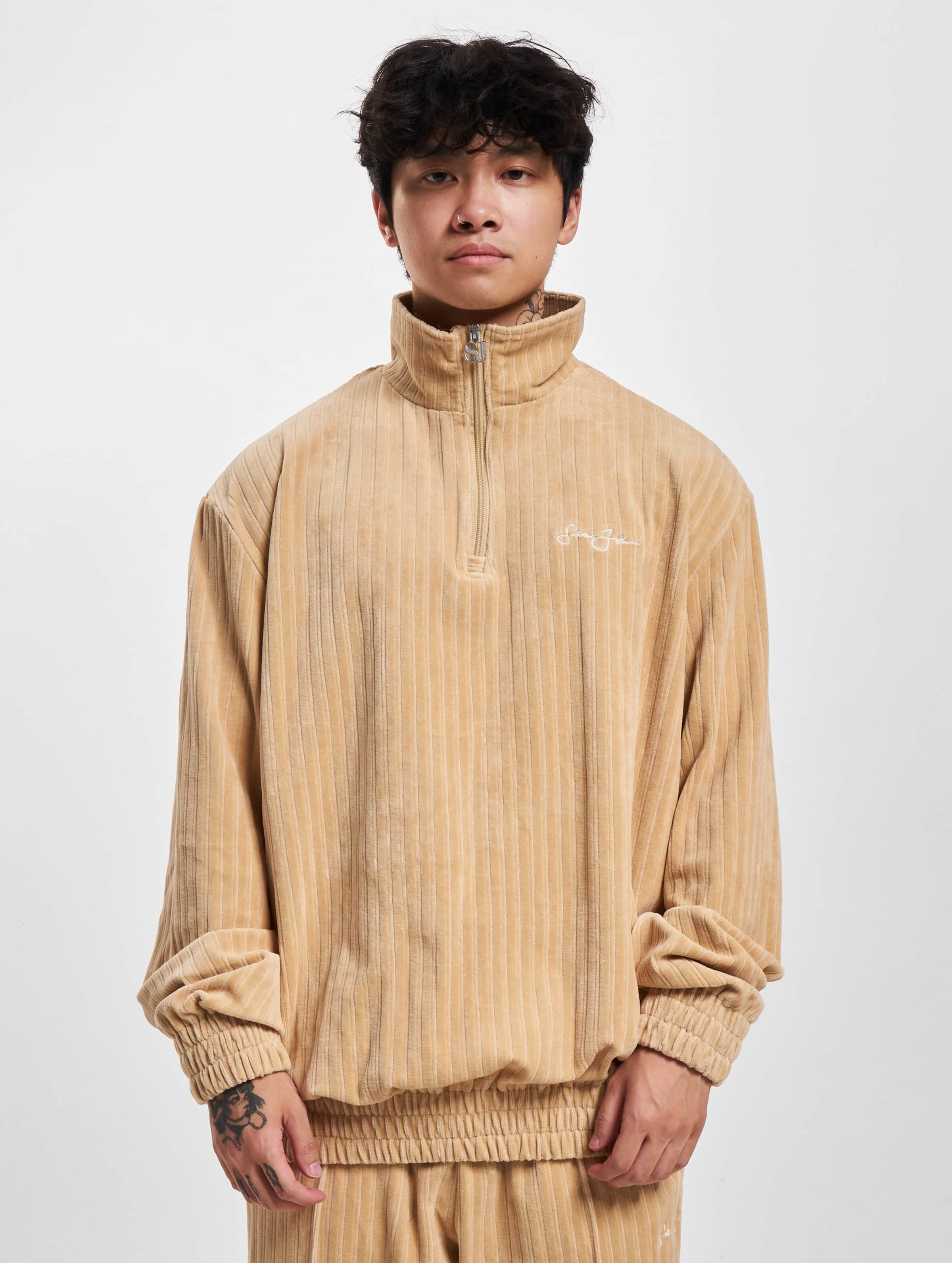 Sean John Script Logo Striped Velours Trackjacket | DEFSHOP | 70373