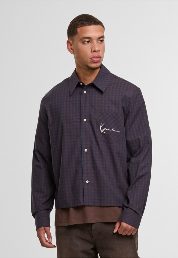 Signature Check Boxy Shirt-0