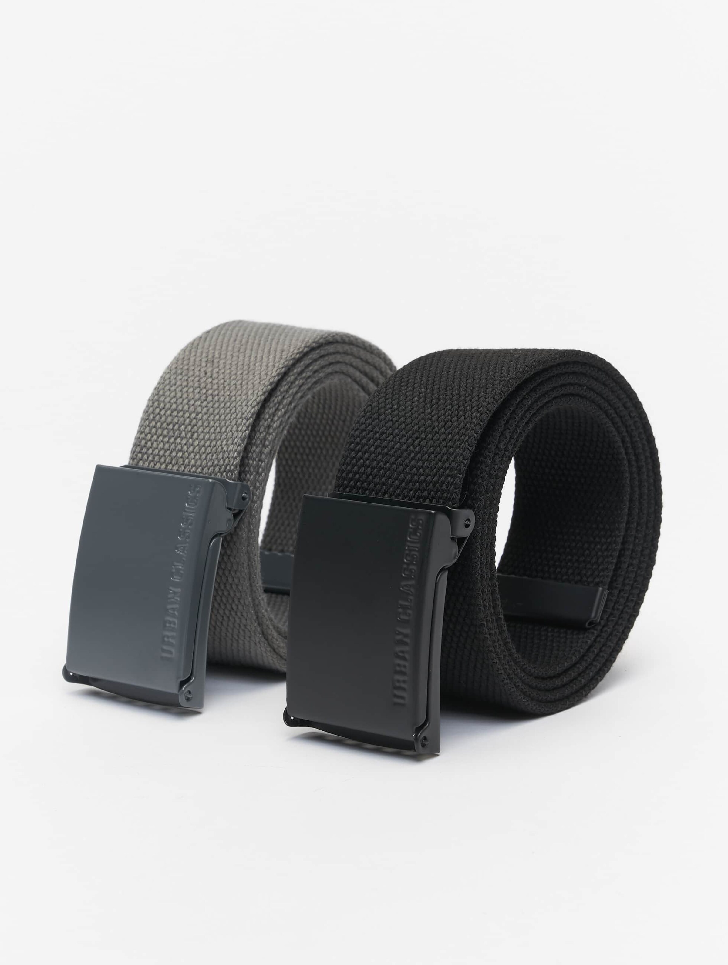 Urban Classics Colored Buckle Canvas Belt 2-Pack Vrouwen op kleur grijs, Maat SM