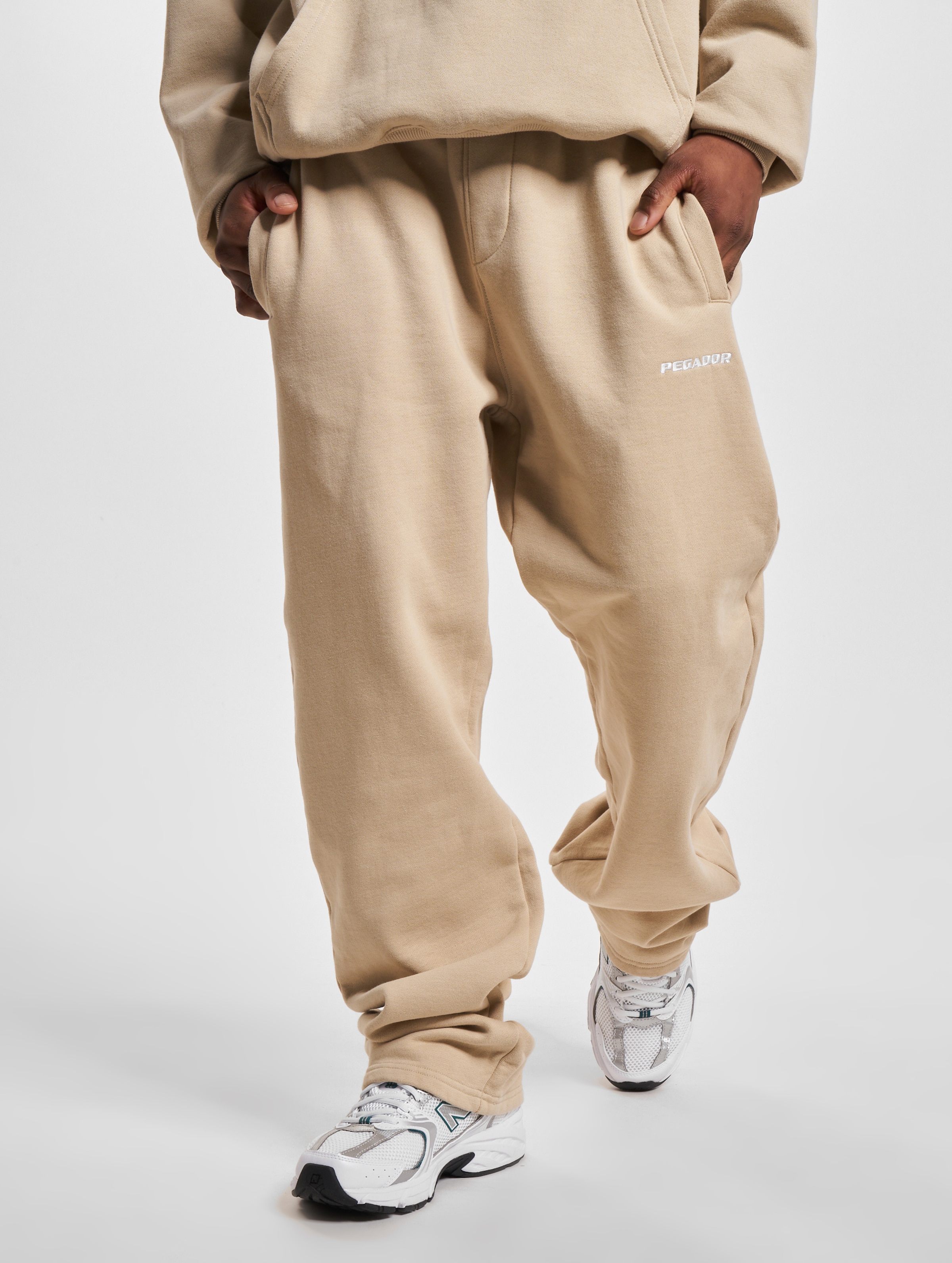 PEGADOR Pegador Logo Wide Sweat Pants Mannen op kleur beige, Maat XL