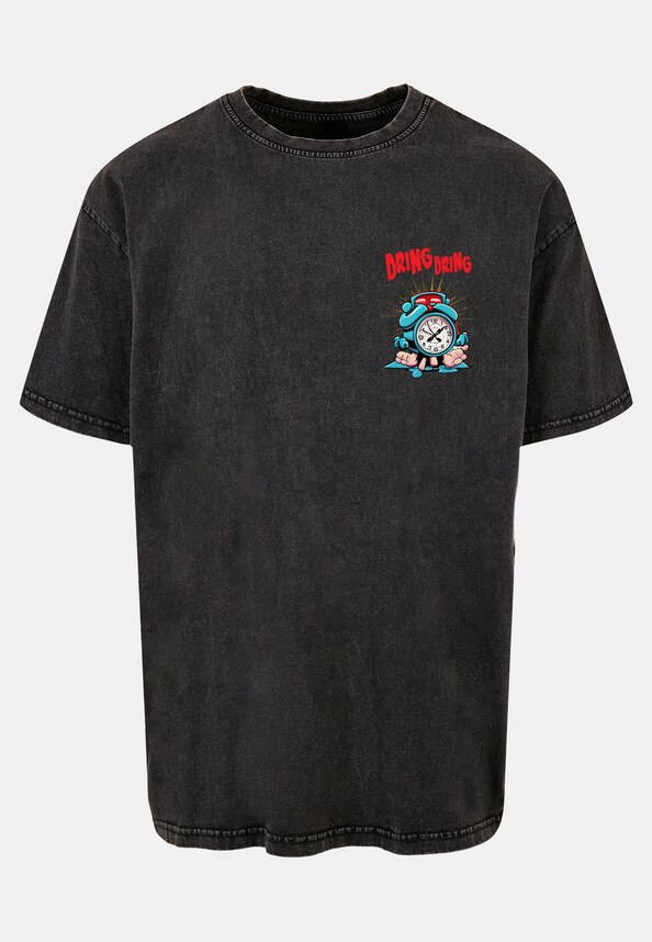 ALARM CLOCK Comic Acid Washed Oversized Tee-4