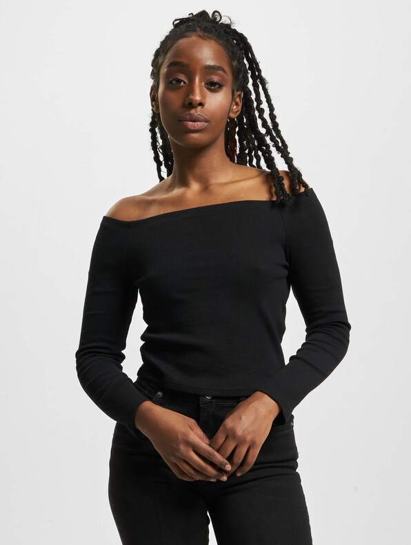 Ladies Off Shoulder Rib -2