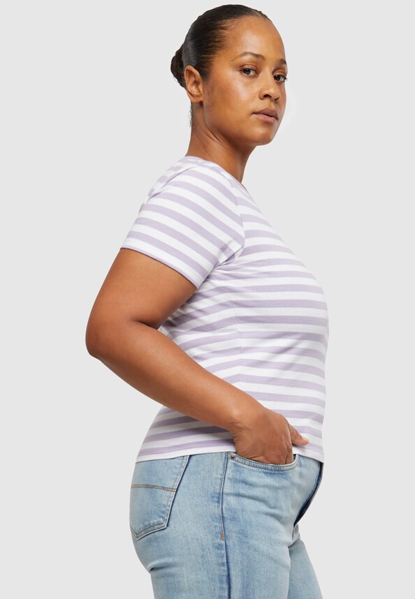 Ladies Short Striped Tee-10