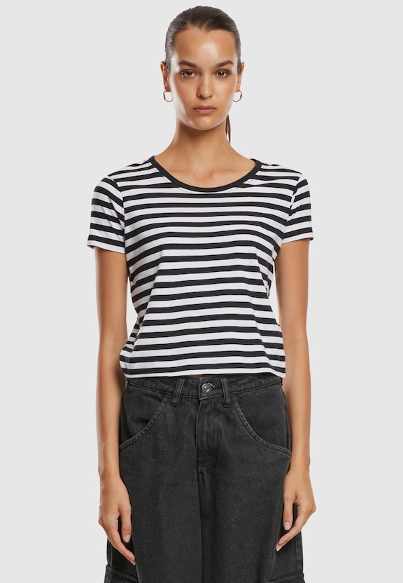 Ladies Short Striped Tee-2
