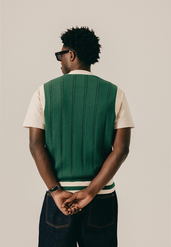 2Tone Cable Knit Sweater-1