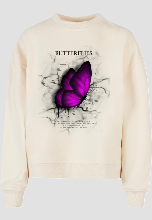 Ladies Butterflies Oversized Crewneck-2