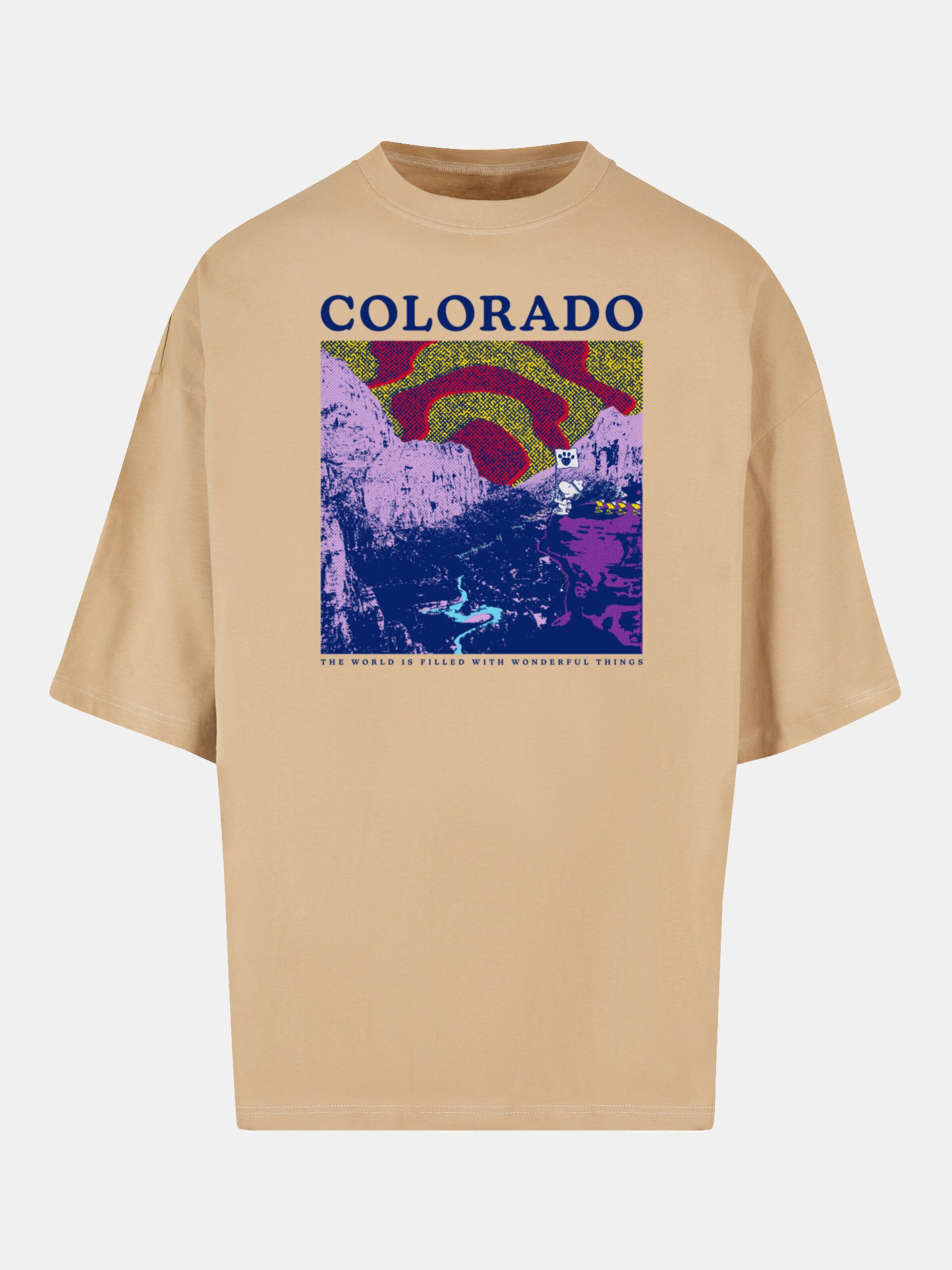 Merchcode Peanuts - Colorado Huge Tee op kleur beige, Maat XXL