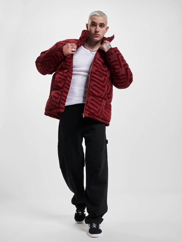 JM233-016-2 SJ Script Logo Geometric Aop Puffer Jacket-7