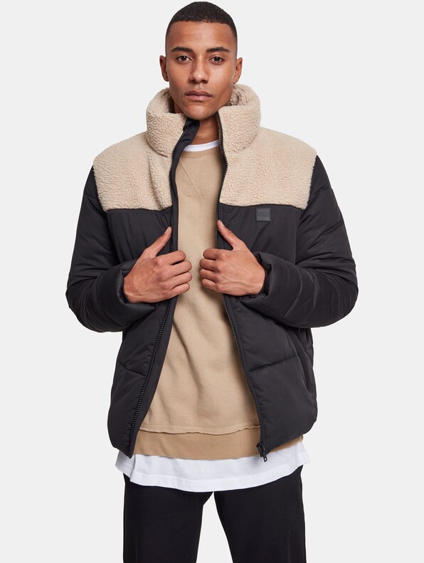 Sherpa Mix Boxy Puffer Jacket-2