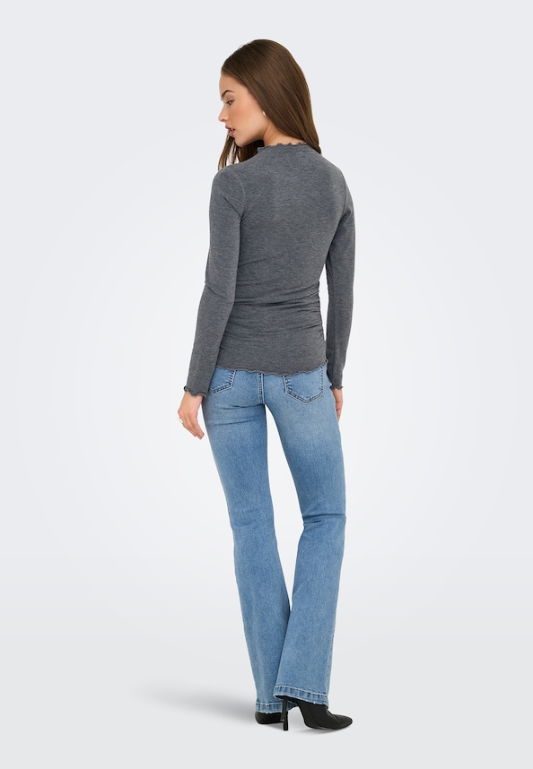 ONLGLAMOUR L/S MOCKNECK RUCHING TOP JRS-1