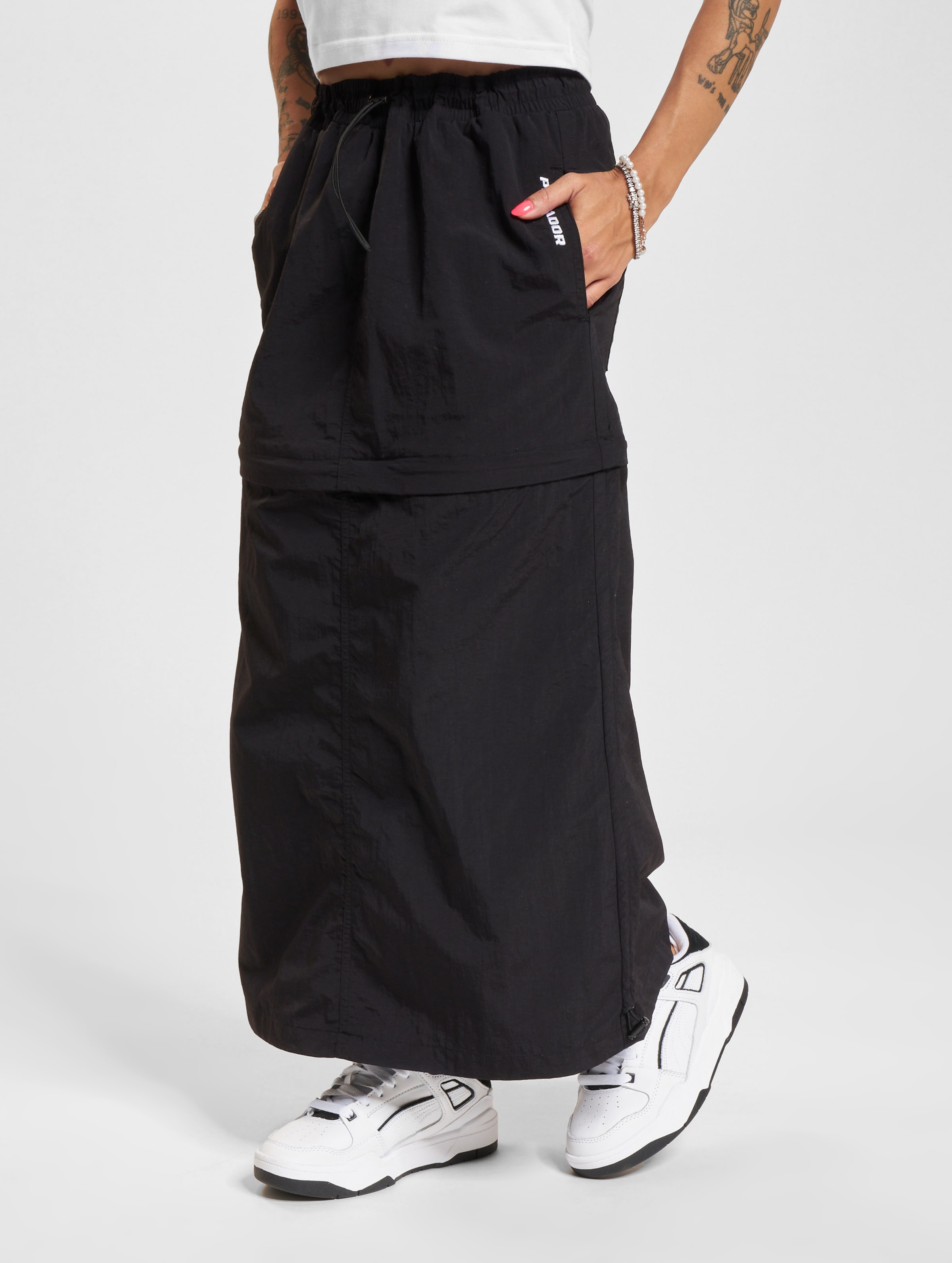 PEGADOR Delia 2-In-1 Parachute Skirt Frauen,Unisex op kleur zwart, Maat XS