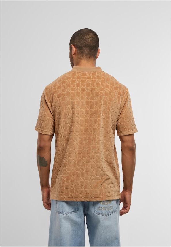 MONOGRAM VELOUR POLO SHIRT-1