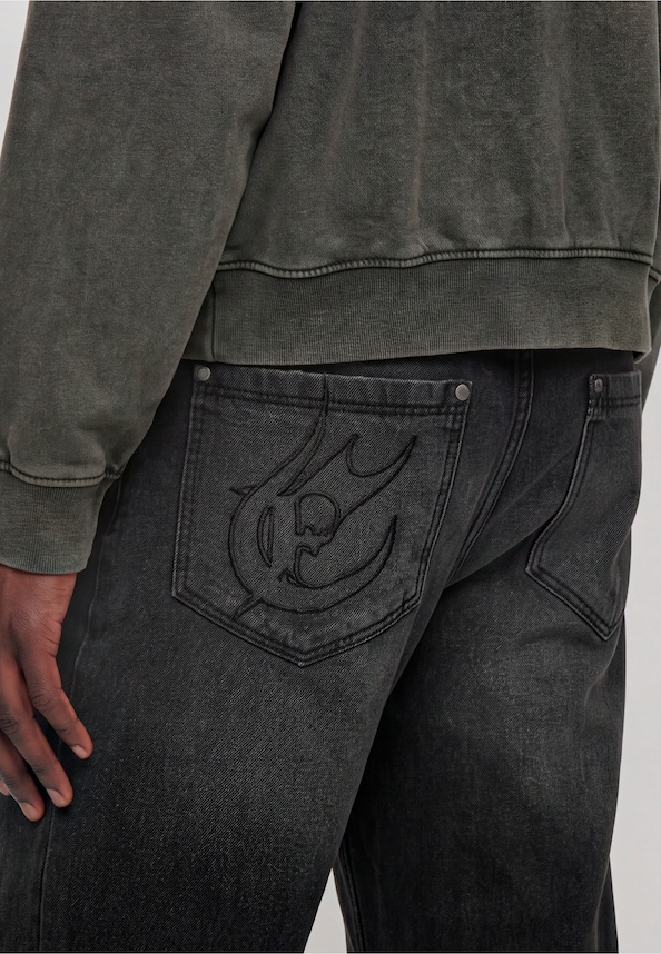 TRIBAL DISTRESSED PRINT BOOTCUT VINTAGE DENIM-6