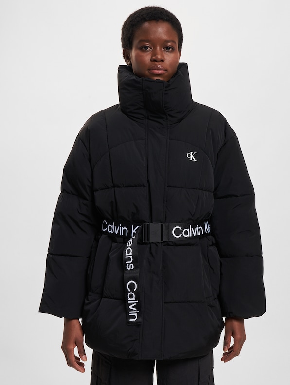 Calvin Klein Belted Long Puffer Jackets-2