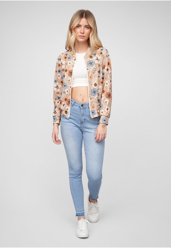 Blouson with All-Over Flower Print-4