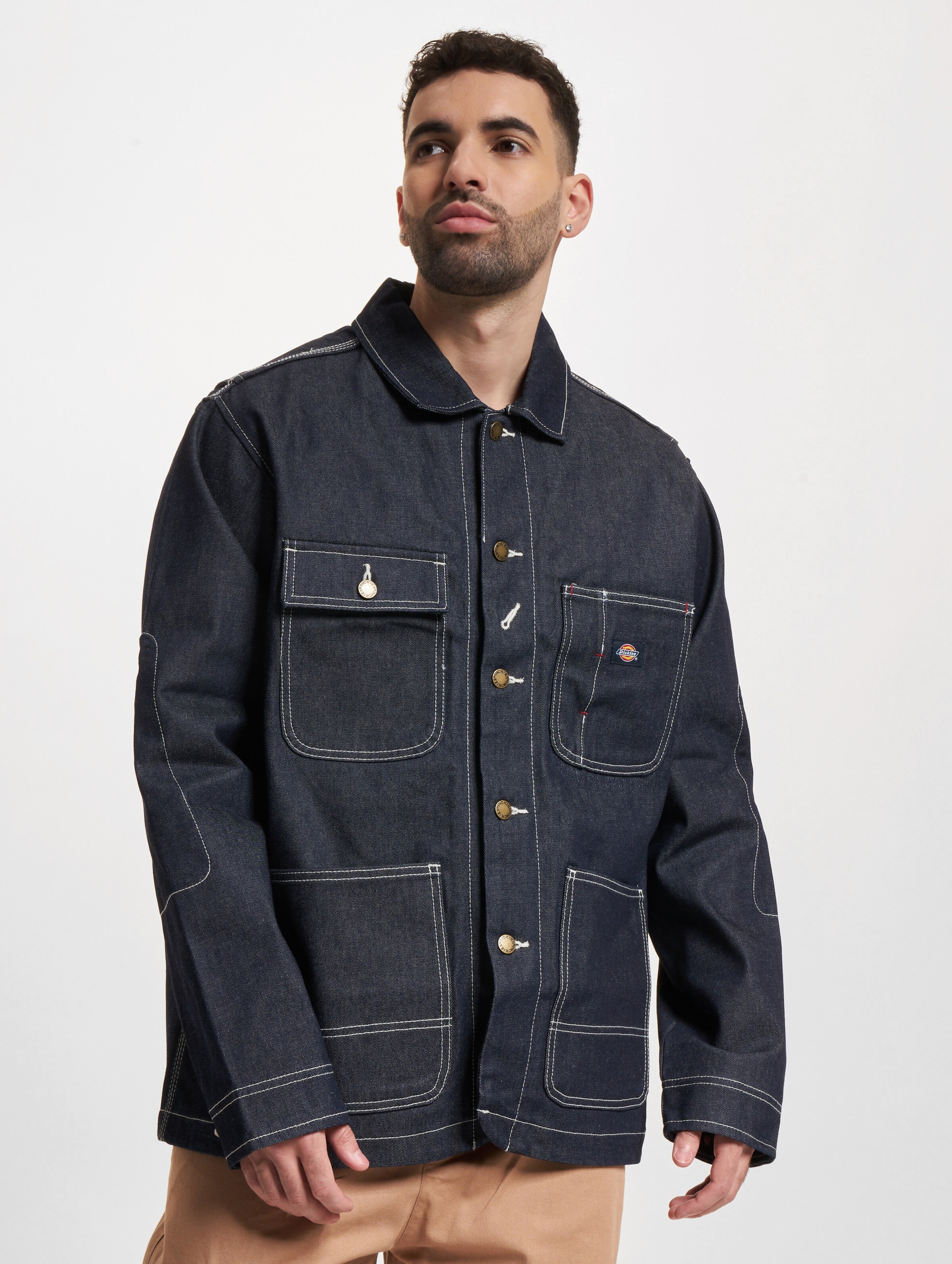 Dickies Denim 100 Chore Freizeitjacke Mannen op kleur blauw, Maat L