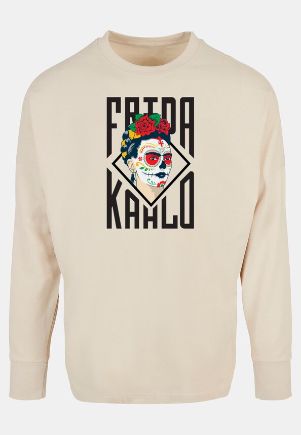 Ladies Frida Kahlo - Lettering Oversized Cut On Sleeve-0