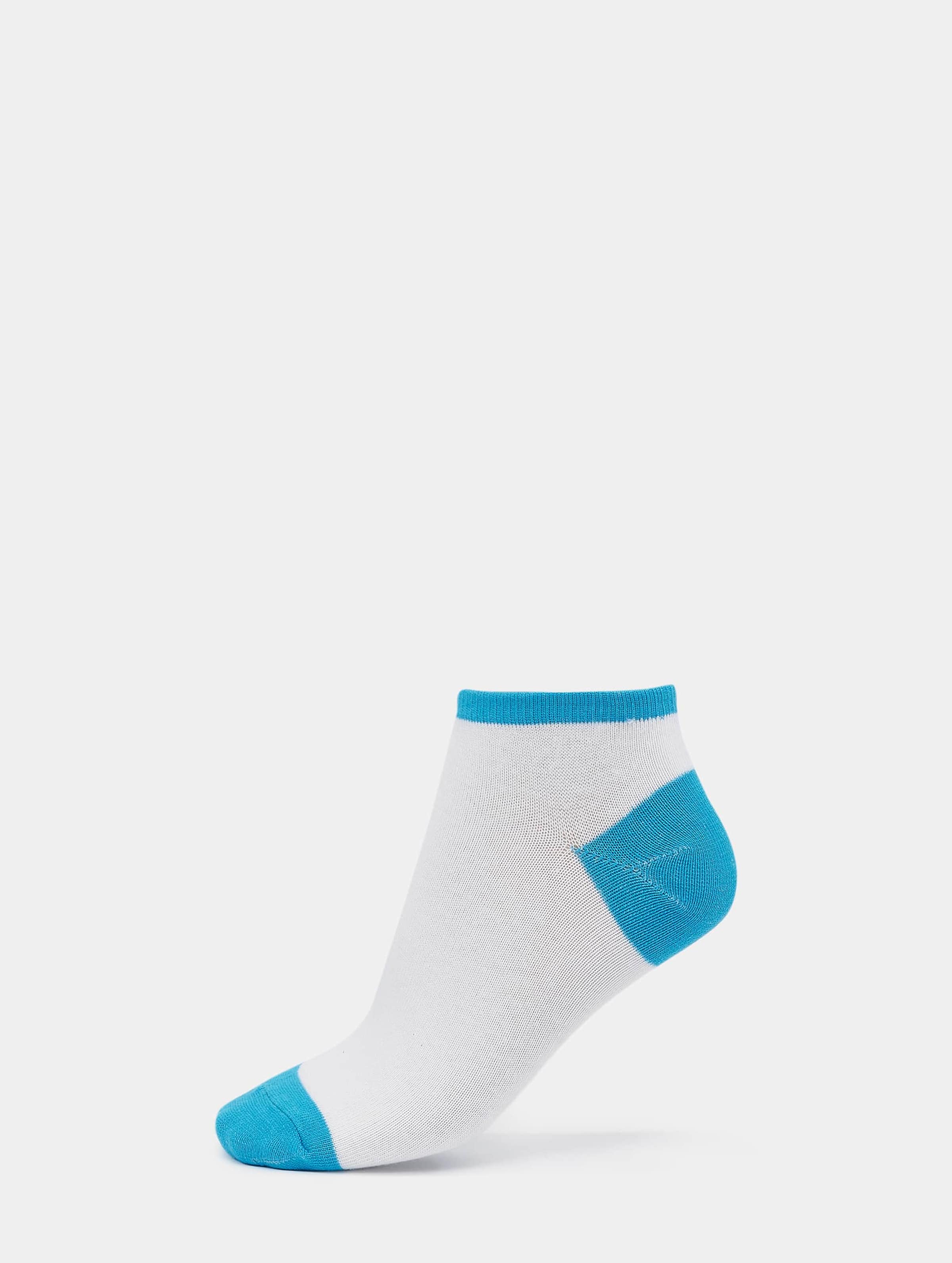Urban Classics Contrast Sneaker Socks White/Turquoise Vrouwen op kleur wit, Maat 3538