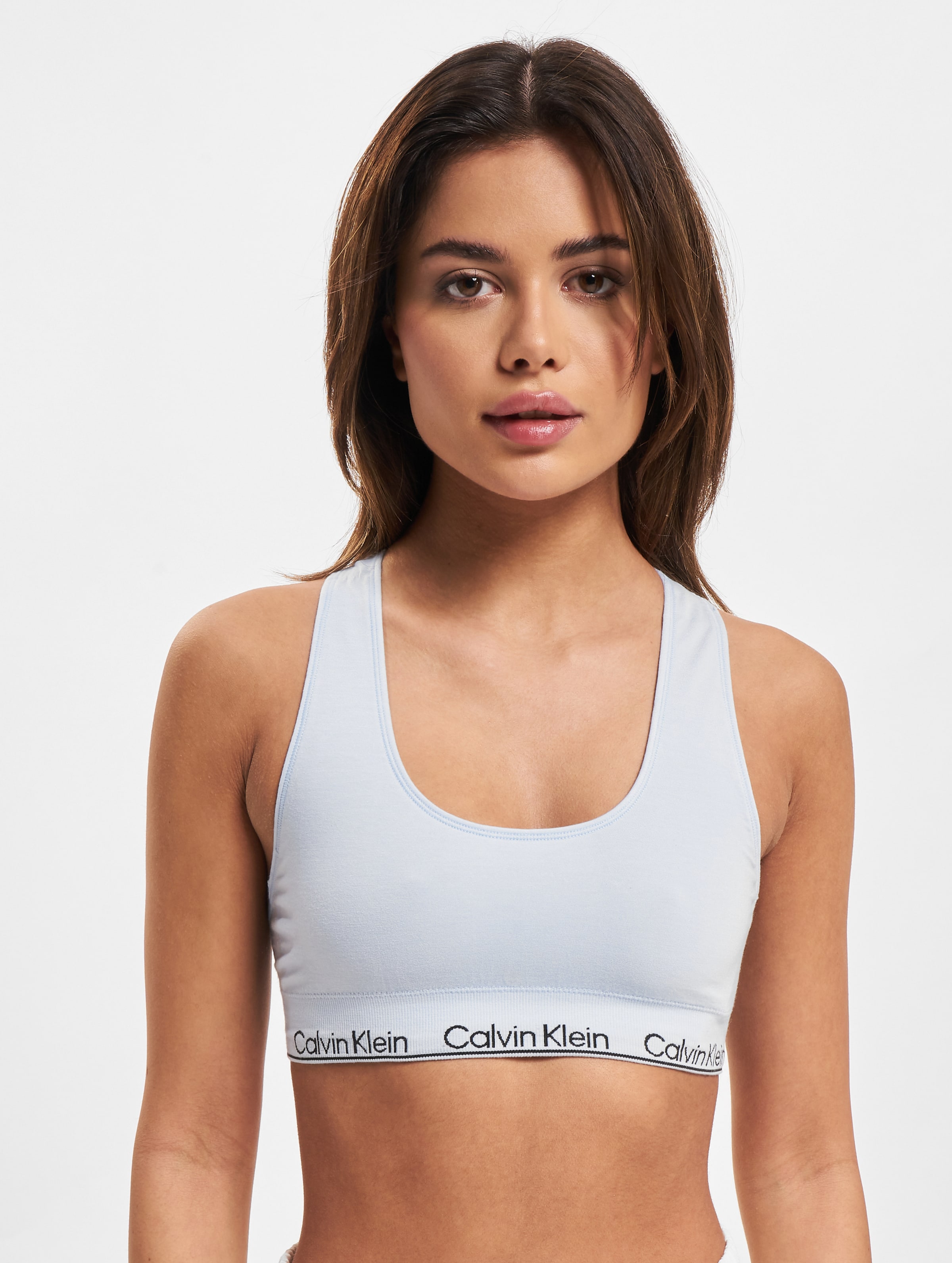 Calvin Klein Racerback Bralette Unterwäsche Vrouwen op kleur blauw, Maat L