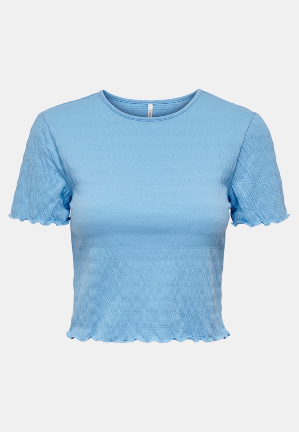 Only May Cropped Knot Stripe T-Shirt-0