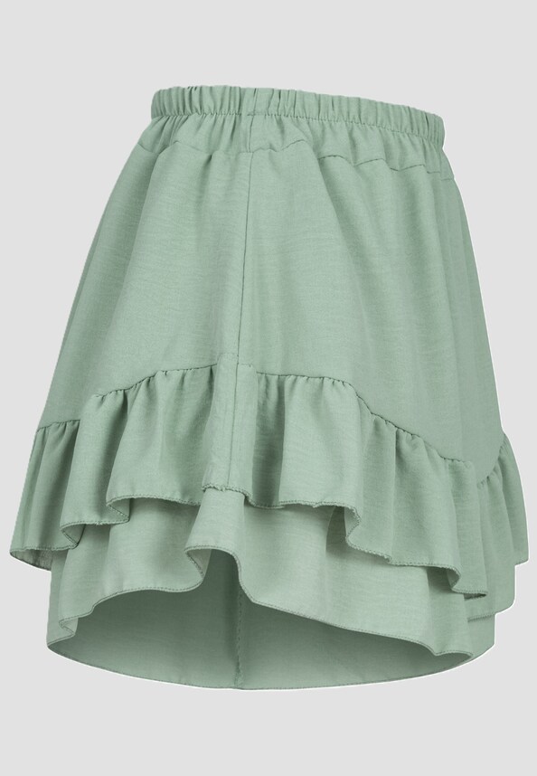 Cloud5ive Damen Volant Shorts in Rock-Optik mit Gummibund-4