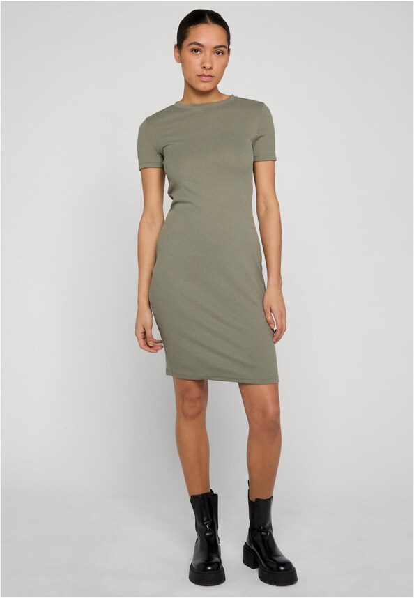 Ladies Basic Slim Fit T-Shirt Dress-0