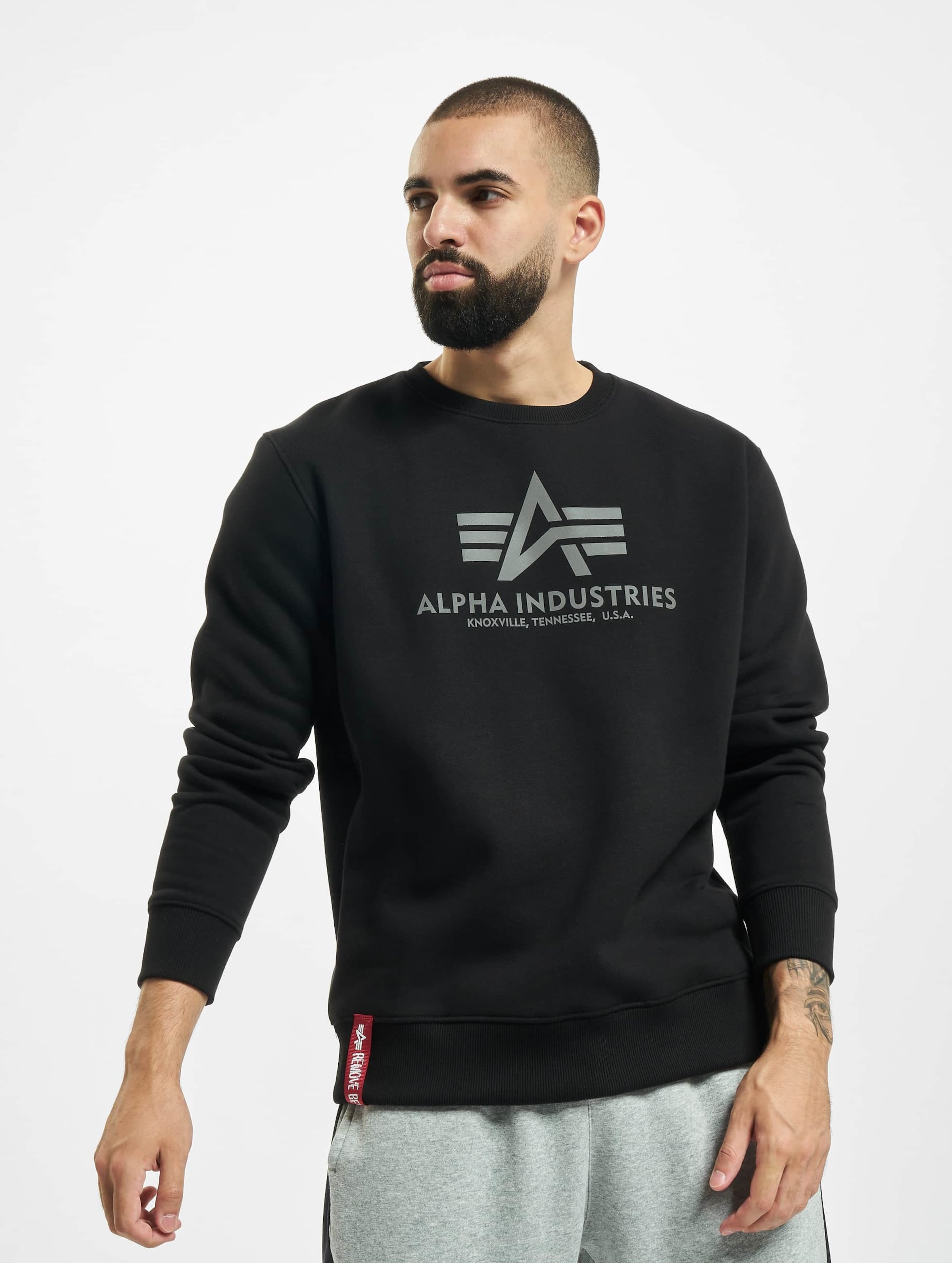 Alpha Industries Basic Rainbow Reflective Print Sweatshirt Männer,Unisex op kleur zwart, Maat XXL