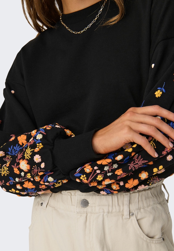 ONLBROOKE L/S O-NECK FLOWER SWT NOOS-4